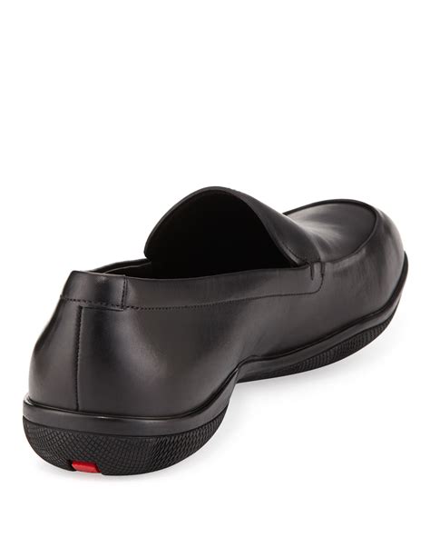 mens prada velcro black loafers|prada sole loafer shoes.